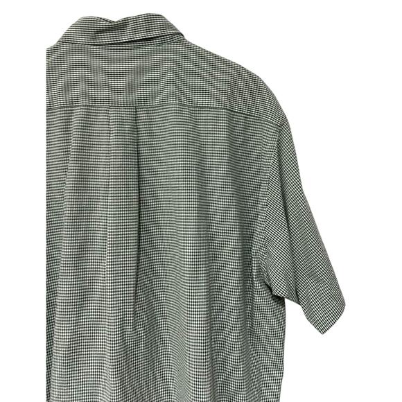 Brooks Brothers Mens Button Up Short Sleeve Gingham Check Shirt Green Cotton XL - Picture 4 of 6